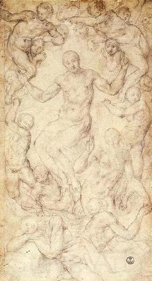 Pontormo, Jacopo Christ the Judge with the Creation of Eve Spain oil painting art